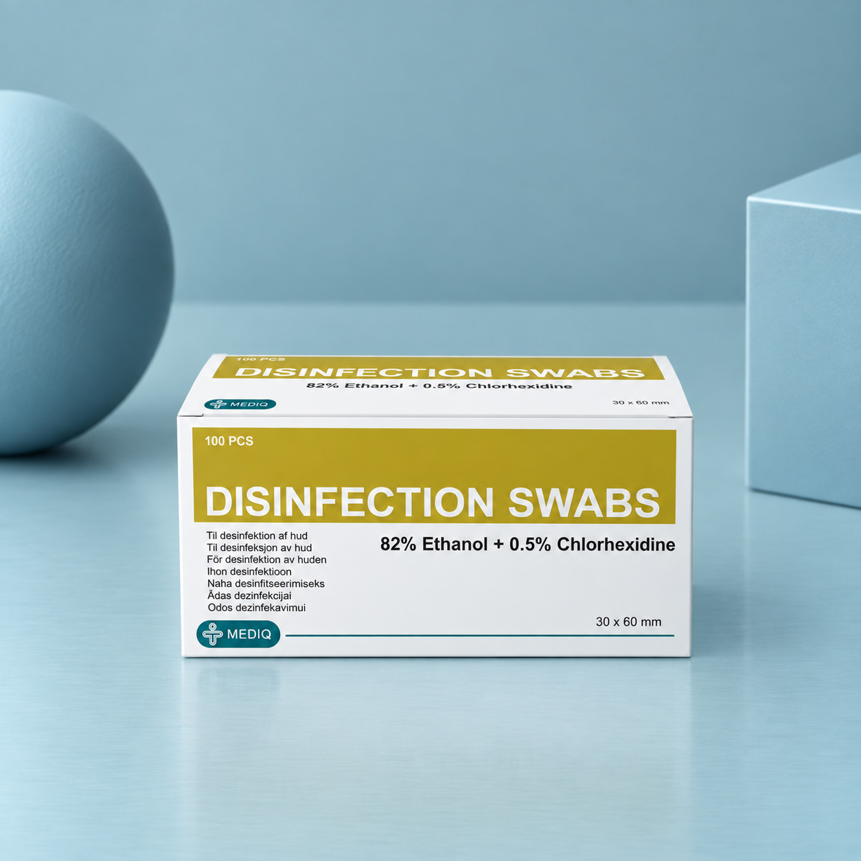 Mediq alkohol swabs med klorhexidin 0,5% og 82% ethanol