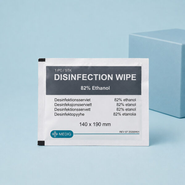 Mediq Desinfection, serviet, ethanol 82%, uden glycerol, grå, 140 mm x 190 mm - Billede 2
