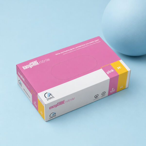 ZARYS easyCARE nitrilhandsker, pudderfri, M, pink - Billede 3