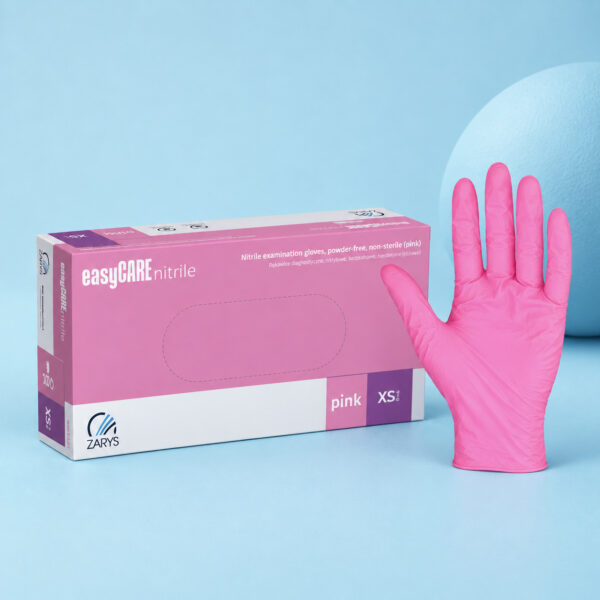 ZARYS easyCARE nitrilhandsker, pudderfri, XS, pink - Billede 3