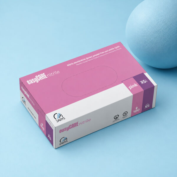 ZARYS easyCARE nitrilhandsker, pudderfri, XS, pink - Billede 2